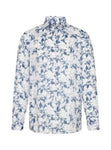 Pure Linen Shirt LS -Light Blue/Floral