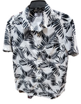 Leaf Style Poplin Short Sleeve Shirt - Black/White
