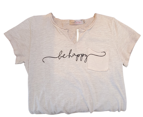 Be Happy Shirt - Distressed Pink