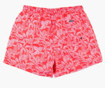 Topical Floral Style Swim Short - Coral