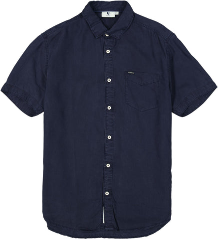Button Down Short Sleeve Shirt - Navy
