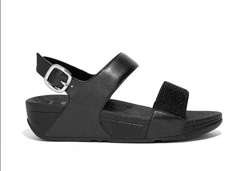 LULU Back-Strap Leather Sandals - Black