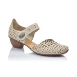 Rieker Mary Jane Comfy Summer Shoes - Beige