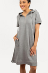 Knit Hooded Short Sleeve Dress