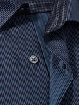 Pin Stripe Long Sleeve Cotton Shirt - Classic Blue