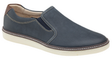 MCGUFFEY Perforated Oiled Leather Loafer - Navy