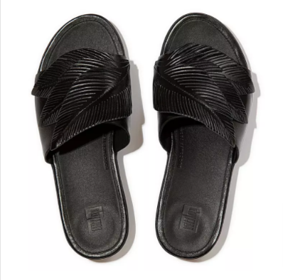 Fitflop Womens Sola Feather Slides - Black
